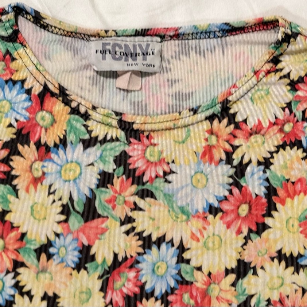 Vintage Y2K FCNY New York Women S Shirt Flower Yellow 90s Silky Whimsy Fairy EUC - Picture 7 of 14